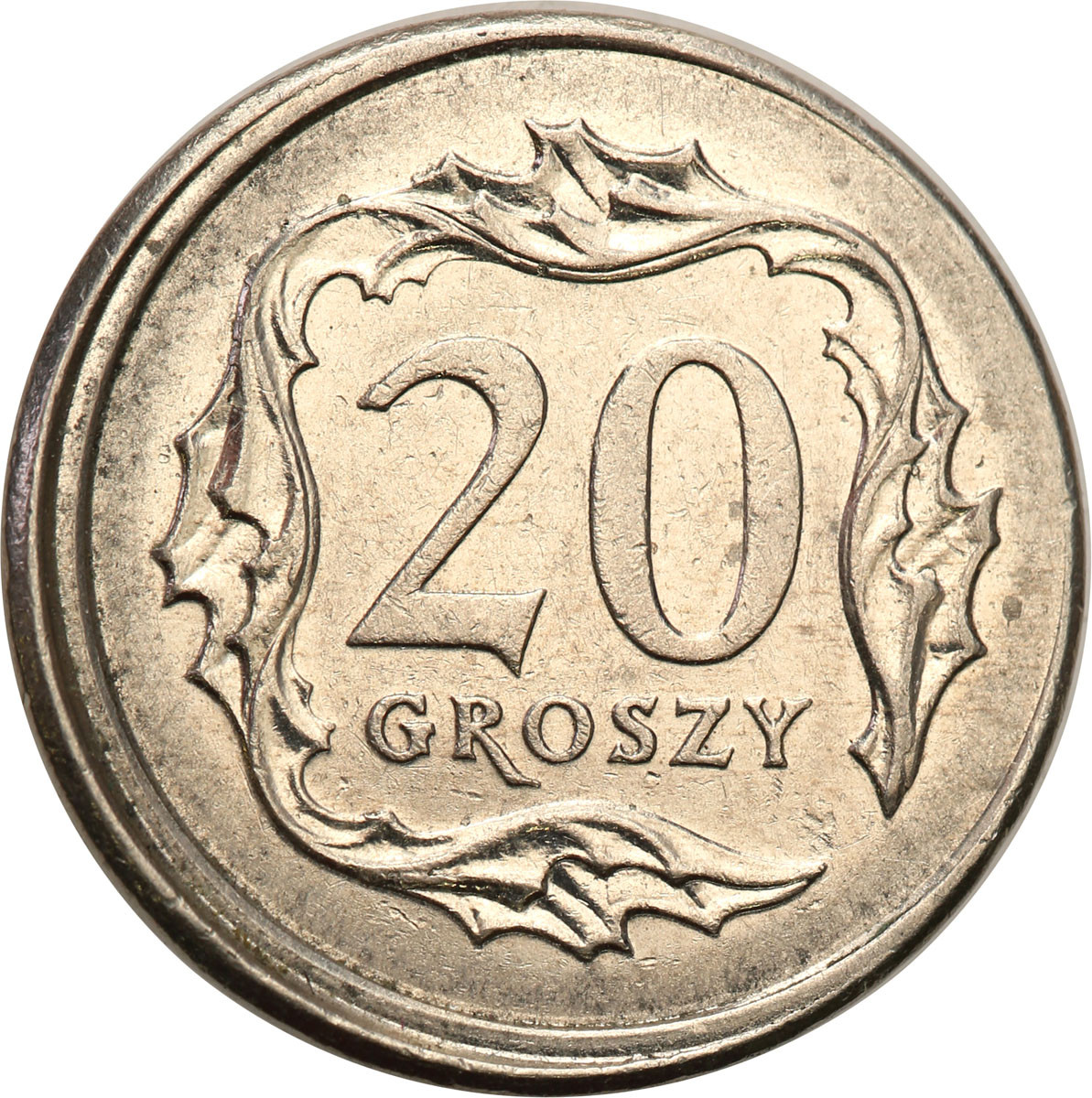 III RP. 20 groszy 2009 przesunięty stempel - DESTRUKT